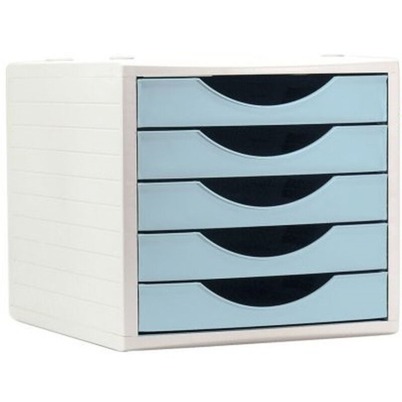 Modular Filing Cabinet Archivo 2000 ArchivoTec Serie 4000 5 чекмеджета Din A4 Пастелно Синьо (34 x 27 x 26 cm) Намаления и отстъпки ЧеренПетък