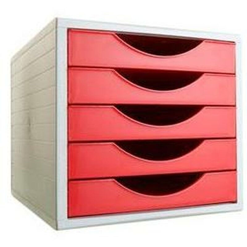 Modular Filing Cabinet Archivo 2000 ArchivoTec Serie 4000 5 чекмеджета Din A4 Червен (34 x 27 x 26 cm) Намаления и отстъпки ЧеренПетък