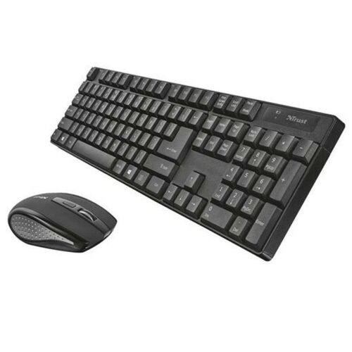 Kлаиатура с безжична мишка Trust 21135 Испанска Qwerty Черен