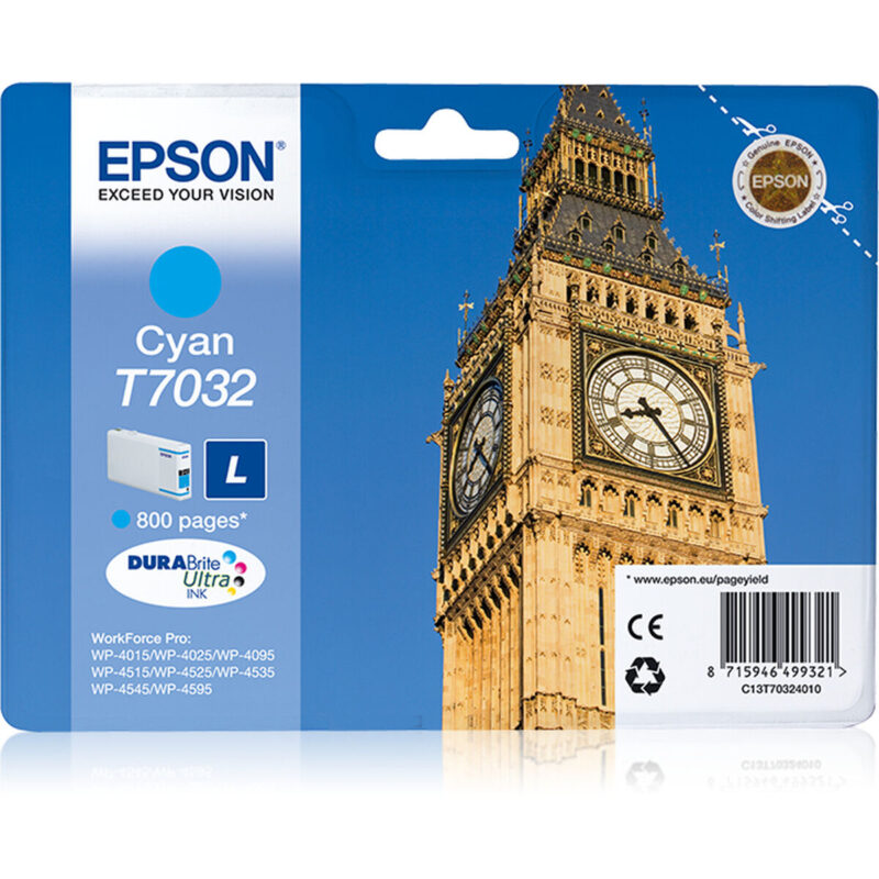Oригинален тонер Epson C13T70324010 Синьо-зелен Намаления и отстъпки ЧеренПетък 3