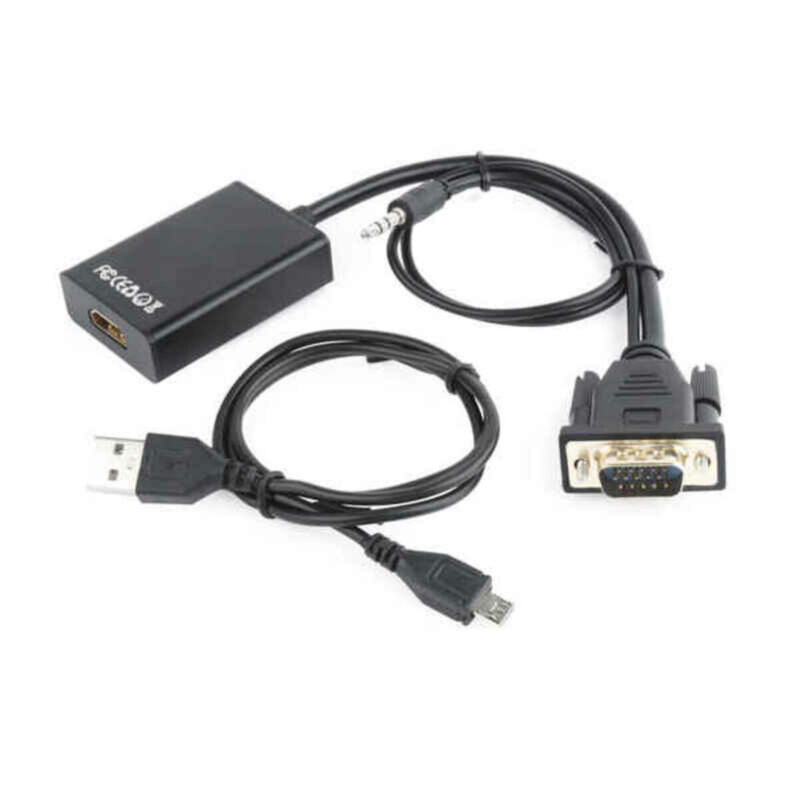 8P8C UTP контектор GEMBIRD A-VGA-HDMI-01 Черен Намаления и отстъпки ЧеренПетък 3