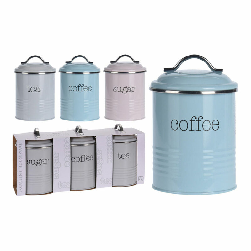 3 Тубички Excellent Houseware Кафе Захар Чай 800 ml 11 x 16 cm Намаления и отстъпки ЧеренПетък