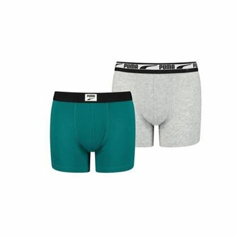 Children’s boxer shorts Puma Logo Patch 2 броя Зелен Сив – 9-10 години Намаления и отстъпки ЧеренПетък