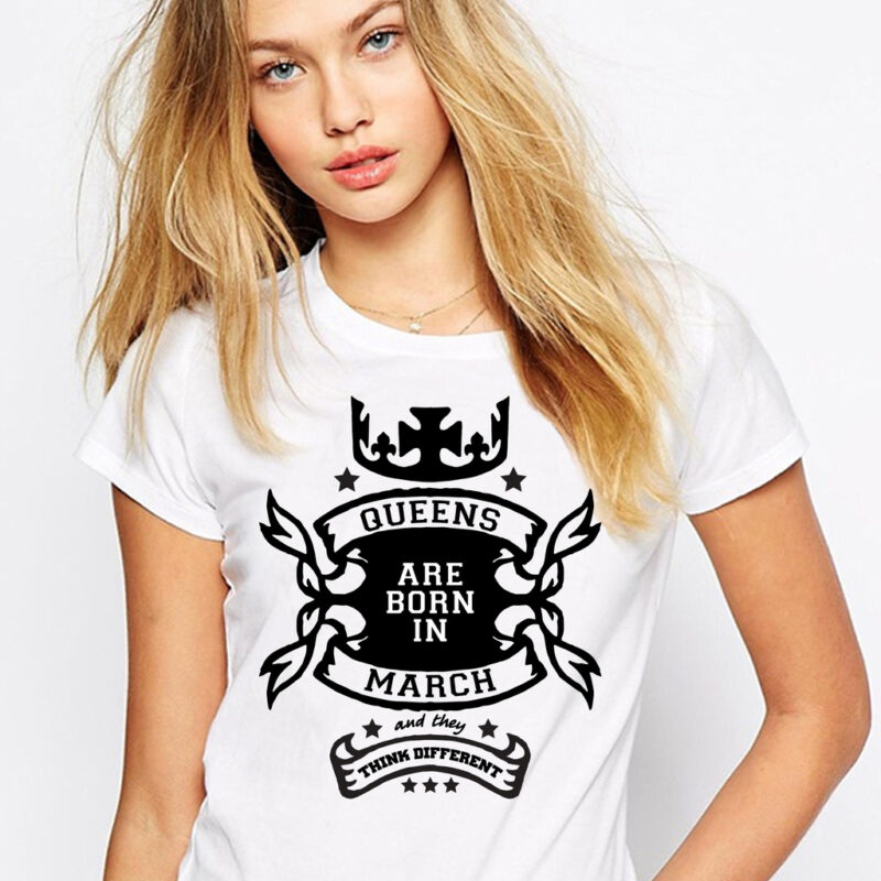 Теникска за родените през Март – Queens are born in March & Think Different Намаления и отстъпки ЧеренПетък