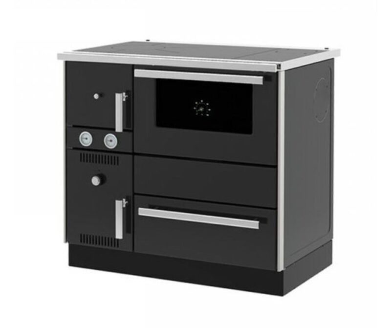 Готварска печка на дърва с водна риза Alfa Plam Alfa Term 20 Anthracite, 23kW Намаления и отстъпки ЧеренПетък