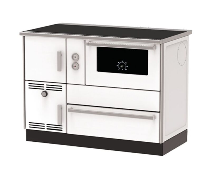 Готварска печка на дърва с водна риза Alfa Plam Alfa Term 35 White-Right, 32kW Намаления и отстъпки ЧеренПетък