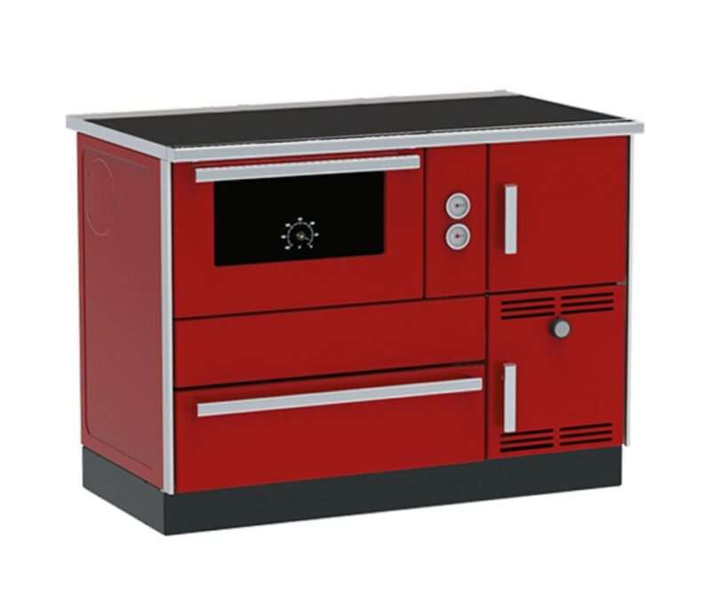 Готварска печка на дърва с водна риза Alfa Plam Alfa Term 35 Red-Left, 32kW Намаления и отстъпки ЧеренПетък
