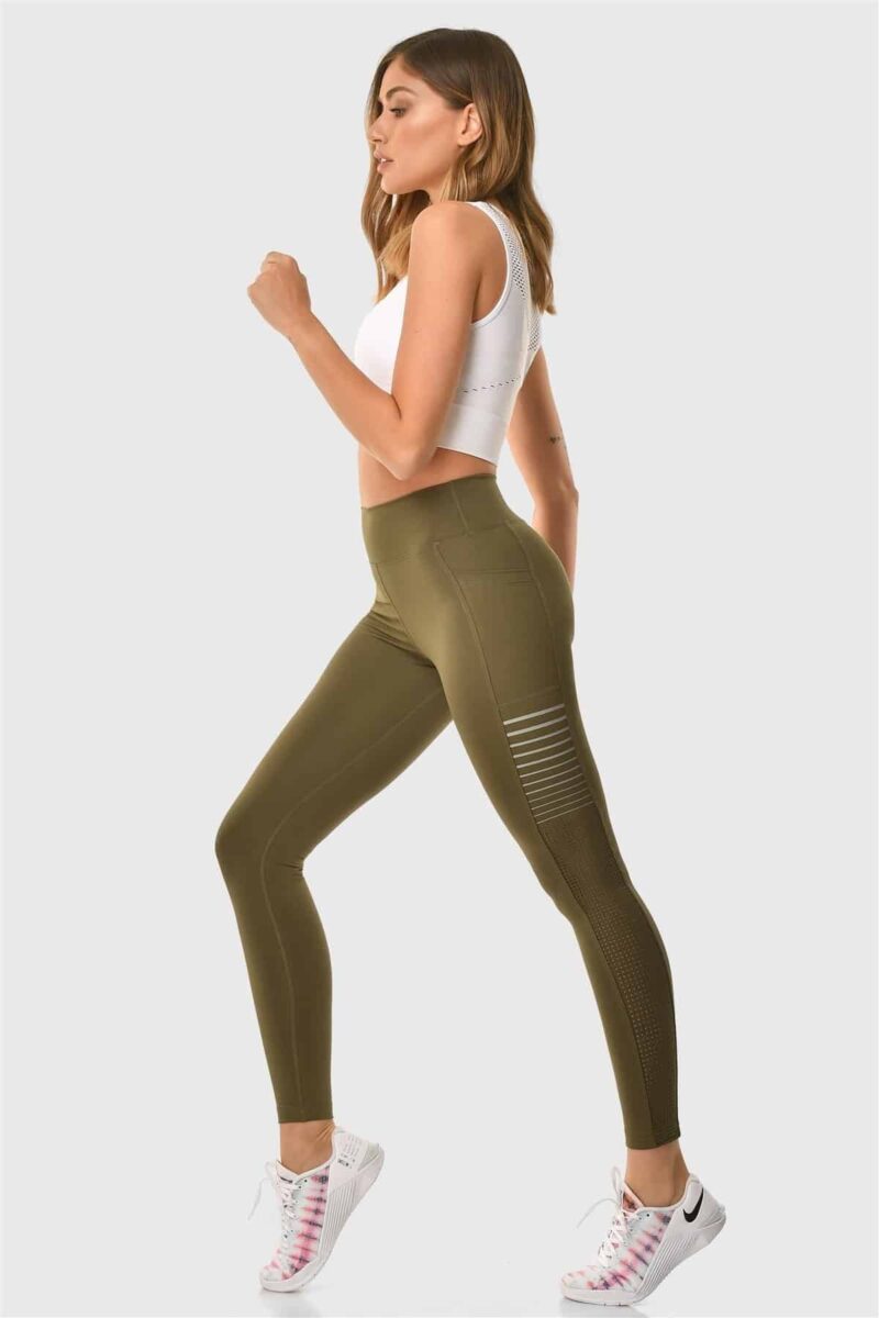 Дамски супер-стягащ спортен клин с висока талия NAOMI Khaki SS2484-03 Намаления и отстъпки ЧеренПетък