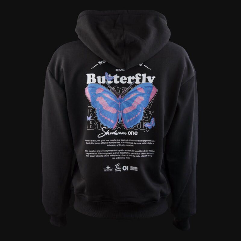 Дамски суичър с качулка Butterfly One Намаления и отстъпки ЧеренПетък