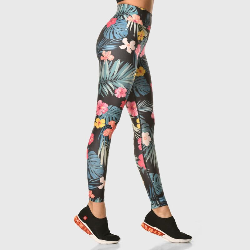 Дамски супер-стягащ спортен клин с висока талия Flower Plava Print Намаления и отстъпки ЧеренПетък 3