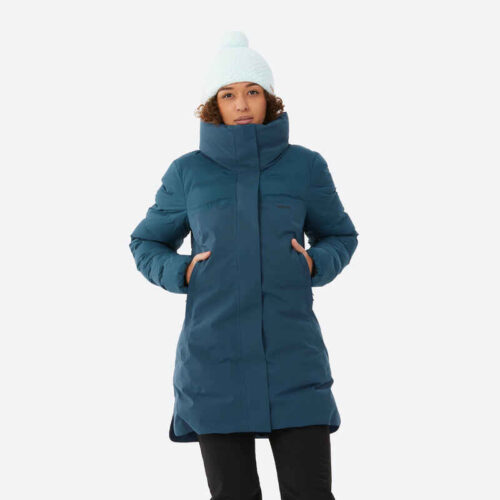 Дамско ски яке long warm 500, синьо Намаления и отстъпки ЧеренПетък