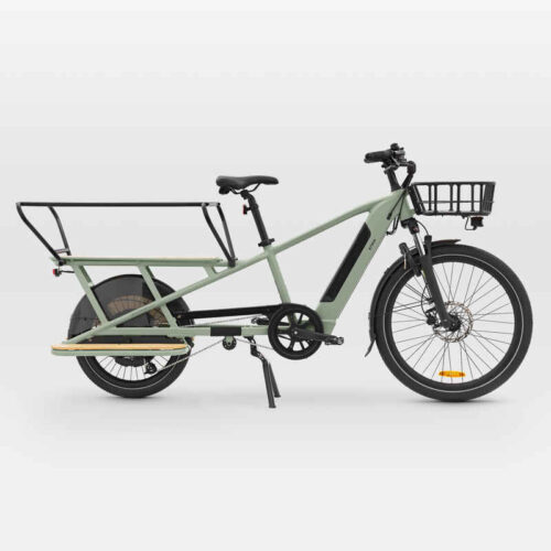 Електрически велосипед velocargo longtail r500e, със заден багажник, светлозелен