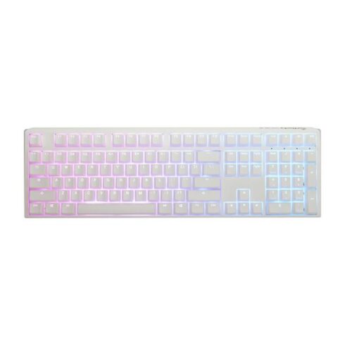 Геймърскa механична клавиатура ducky one 3 pure white full size hotswap cherry mx clear, rgb, pbt keycaps Намаления и отстъпки ЧеренПетък