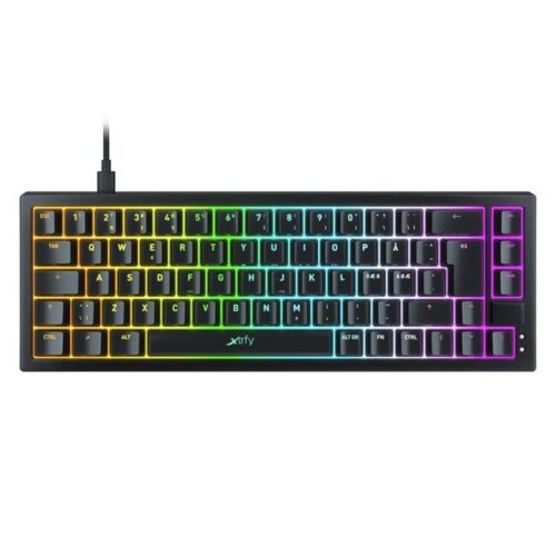 Геймърскa механична клавиатура xtrfy k5 black, 65% hotswap rgb us layout kailh red Намаления и отстъпки ЧеренПетък