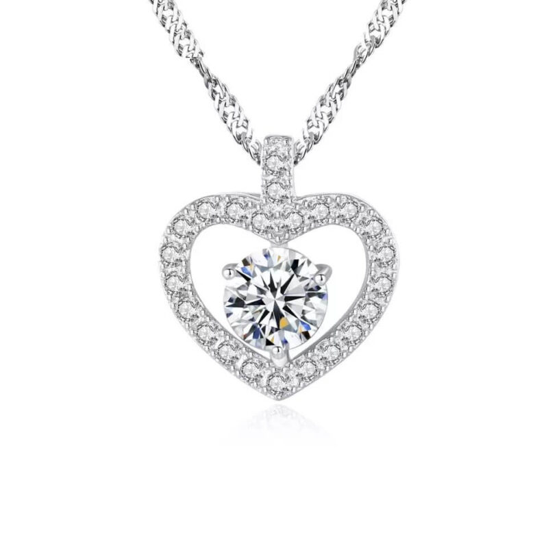 Сребърно колие – Crystal Heart Намаления и отстъпки ЧеренПетък