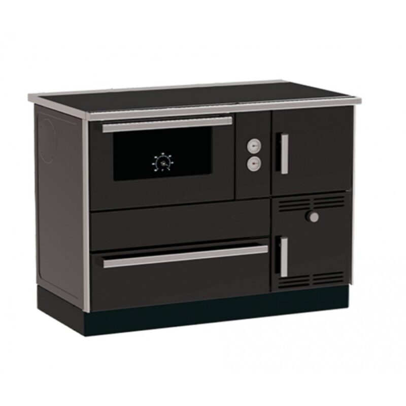 Готварска печка на дърва с водна риза Alfa Plam Alfa Term 35 Anthracite-Left, 32kW Намаления и отстъпки ЧеренПетък