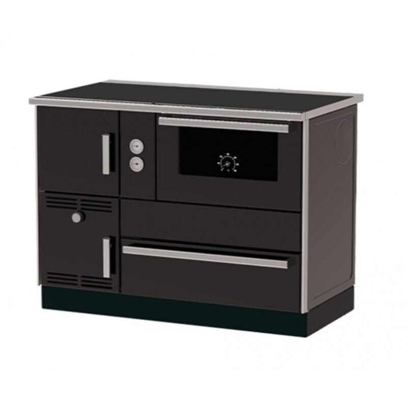 Готварска печка на дърва с водна риза Alfa Plam Alfa Term 35 Anthracite-Right, 32kW Намаления и отстъпки ЧеренПетък