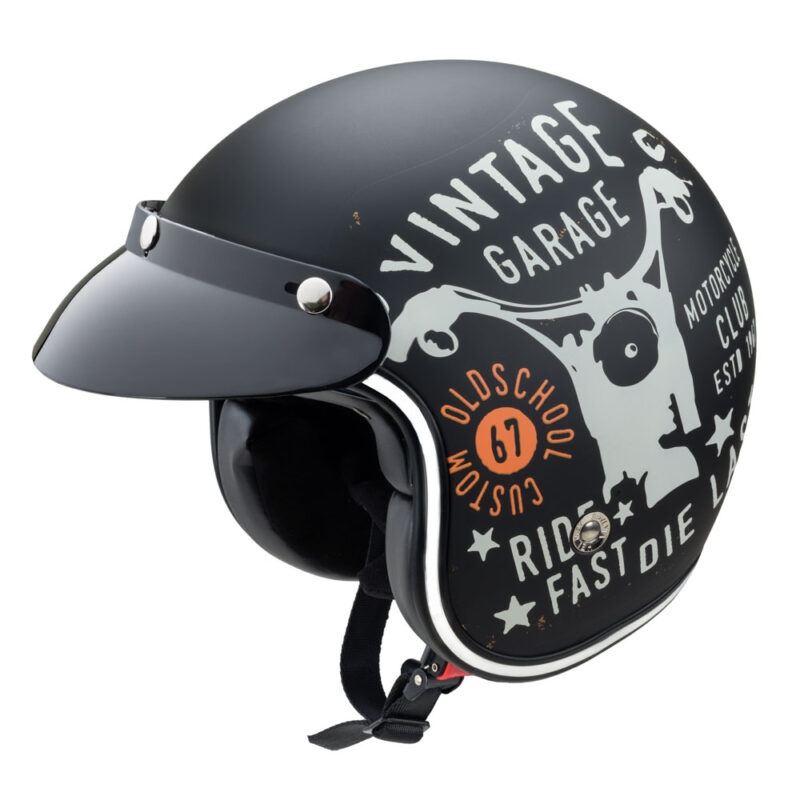 Мото каска W-TEC Café Racer – Vintage Garage Намаления и отстъпки ЧеренПетък 3