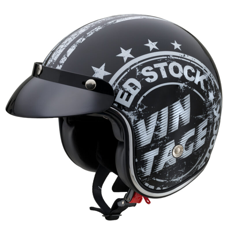 Мото каска W-TEC Café Racer – Vintage Stock Намаления и отстъпки ЧеренПетък 3