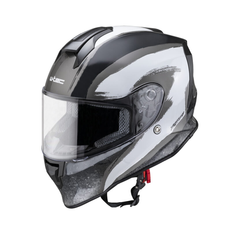 Мото каска W-TEC Integra Graphic – Черен – Бял Намаления и отстъпки ЧеренПетък 3