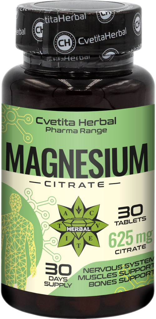 Магнезиев цитрат 625мг (100 мг Магнезий) – Magnesium Citrate – 30 таблетки Намаления и отстъпки ЧеренПетък