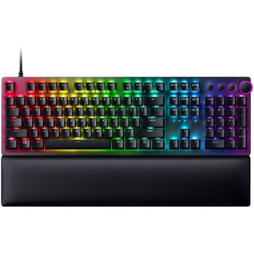 Razer huntsman v2, optical gaming keyboard (linear red switch), us layout, doubleshot pbt keycaps, sound dampening foam, razer chroma™ rgb, up to 8000hz polling rate, aluminum matte top plate Намаления и отстъпки ЧеренПетък