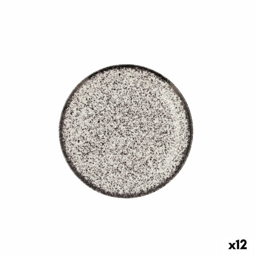 Lame plaat Ariane Rock Керамика Черен (Ø 21 cm) (12 броя)