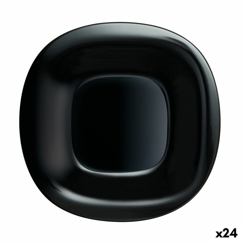 Lame plaat Luminarc Carine Черен Cтъкло (Ø 26 cm) (24 броя) Намаления и отстъпки ЧеренПетък