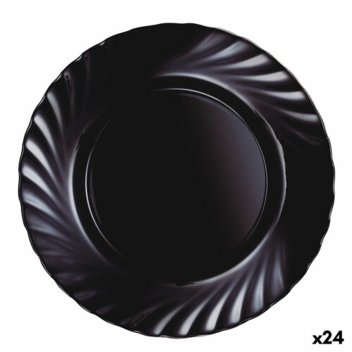 Lame plaat Luminarc Trianon Черен Cтъкло (Ø 24,5 cm) (24 броя)