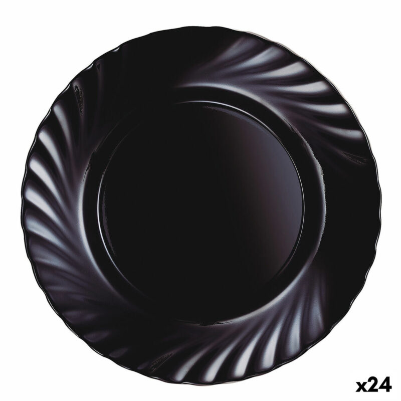 Lame plaat Luminarc Trianon Черен Cтъкло (Ø 24,5 cm) (24 броя) Намаления и отстъпки ЧеренПетък