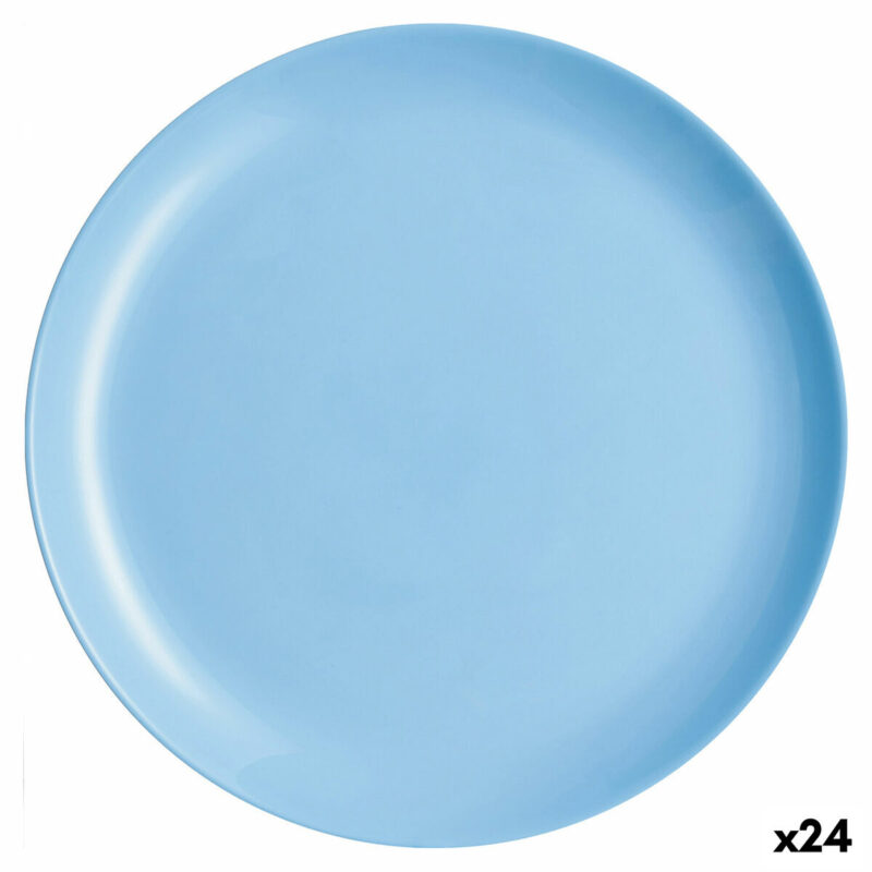 Lame plaat Luminarc Diwali Син Cтъкло (Ø 27 cm) (24 броя) Намаления и отстъпки ЧеренПетък