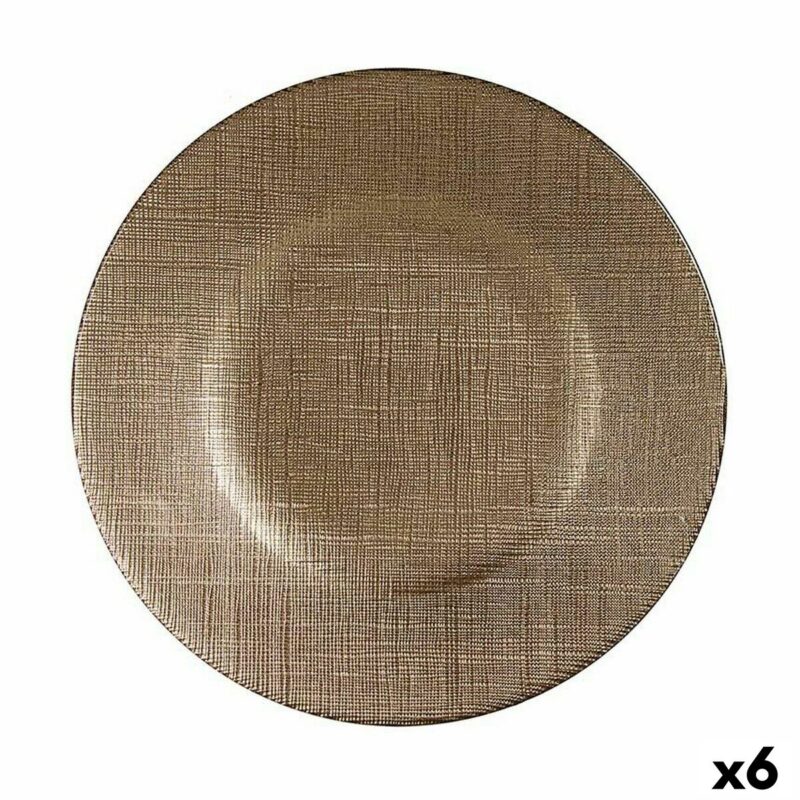 Lame plaat Златен Cтъкло 6 броя (21 x 2 x 21 cm) Намаления и отстъпки ЧеренПетък