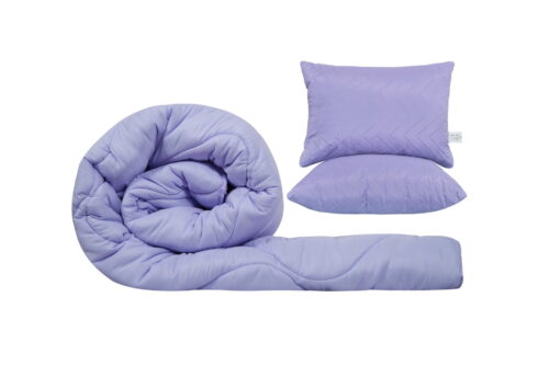 Комплект SomnART Coral гама, завивка 200x220 см и 2 възглавници 50x70 см, Lavander