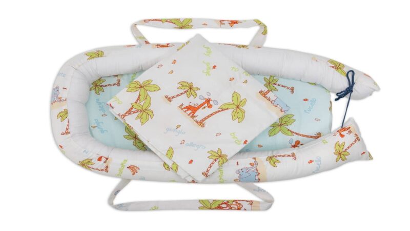Комплект Baby Nest Somnart: Бебешки кош + Матрак 42x84x2 см + Одеяло 70×70 см Модел Jungle Намаления и отстъпки ЧеренПетък