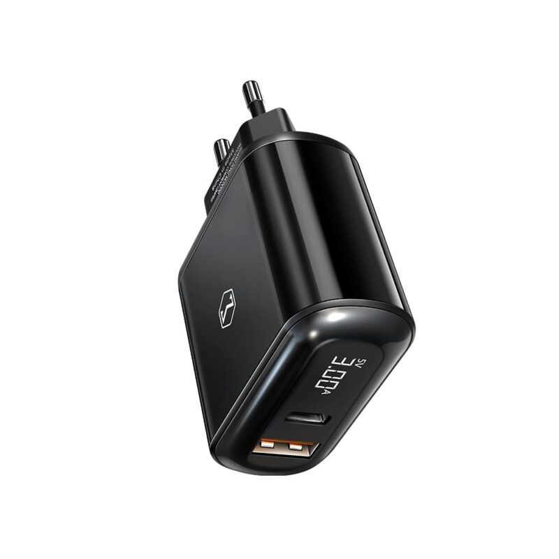 Зарядно устройство Xmart 1 x USB QC4.0 и 1 x Type-C PD, 20W, LED дисплей Намаления и отстъпки ЧеренПетък 2