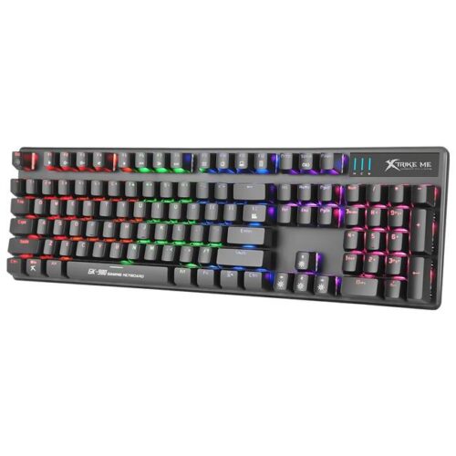 Xtrike me механична клавиатура gaming keyboard mechanical 104 keys gk-980 – blue switches, rainbow backlight Намаления и отстъпки ЧеренПетък