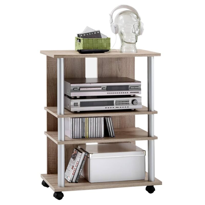FMD TV/Hi-Fi етажерка с 3 отделения, 65x40x79,2 см, дъб Намаления и отстъпки ЧеренПетък 3