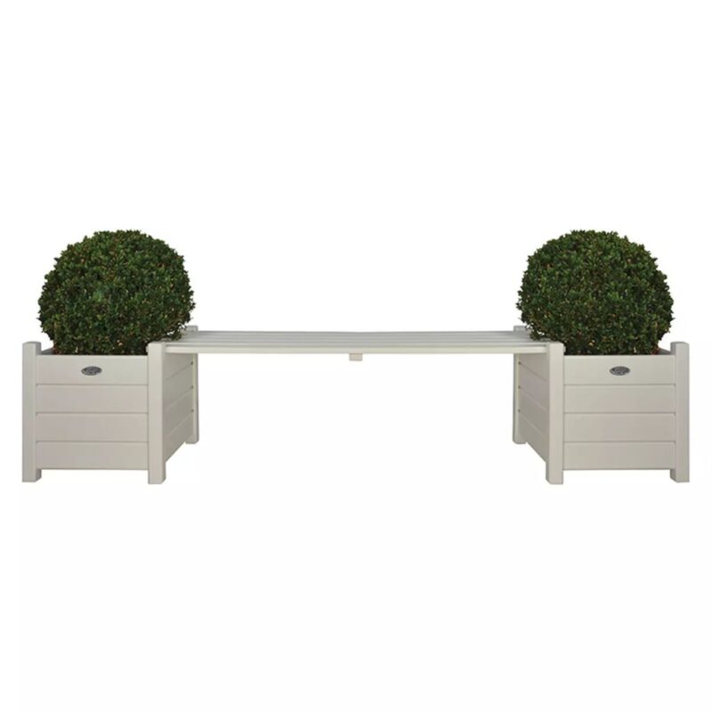 Esschert Design Сандъци за цветя с пейка-мост, бели, CF33W Намаления и отстъпки ЧеренПетък 3