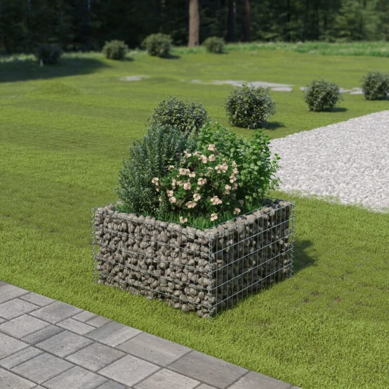 Sonata Габион плантер, поцинкована стомана, 90x90x50 cм Намаления и отстъпки ЧеренПетък 3