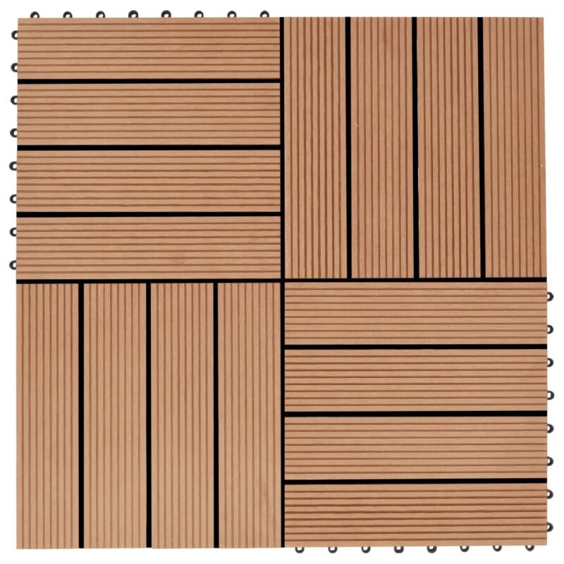 Sonata 11 бр декинг плочки, WPC, 30×30 см, 1 кв.м., цвят тик Намаления и отстъпки ЧеренПетък 3