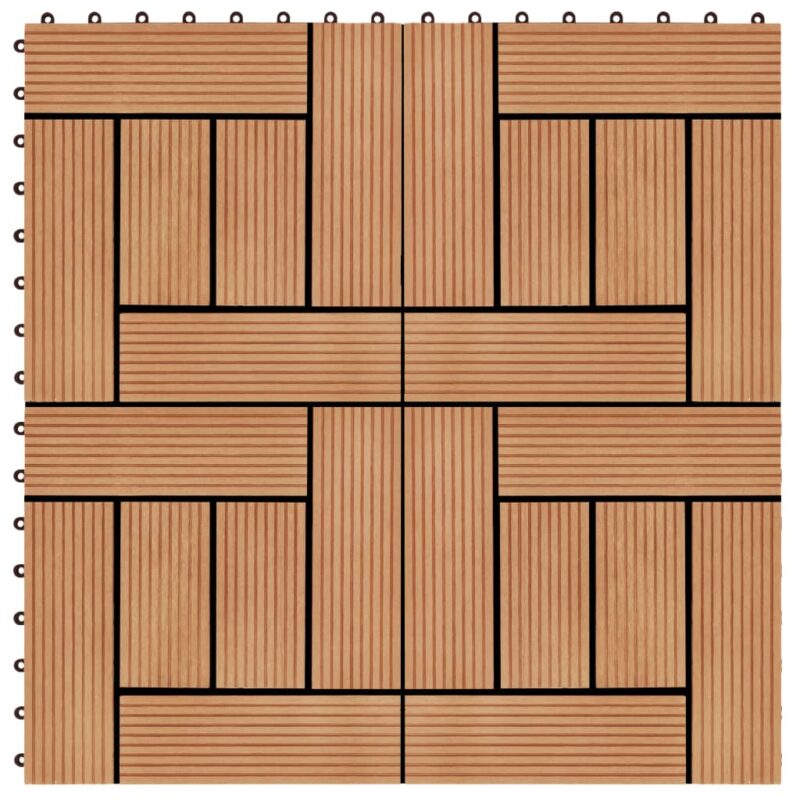Sonata 11 бр декинг плочки, WPC, 30×30 см, 1 кв.м., цвят тик Намаления и отстъпки ЧеренПетък 3