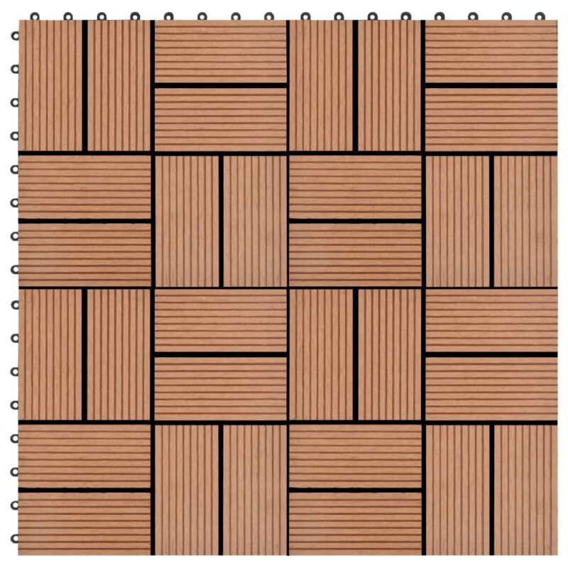 Sonata 11 бр декинг плочки, WPC, 30×30 см, 1 кв.м., кафяви Намаления и отстъпки ЧеренПетък 3
