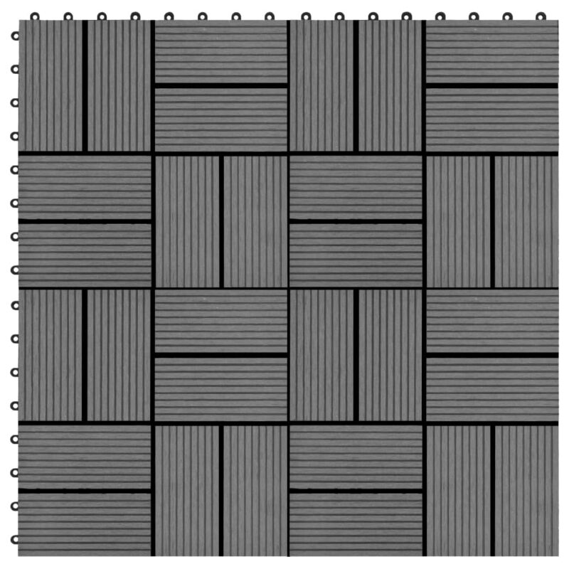 Sonata 11 бр декинг плочки, WPC, 30×30 см, 1 кв.м., сиви Намаления и отстъпки ЧеренПетък 3