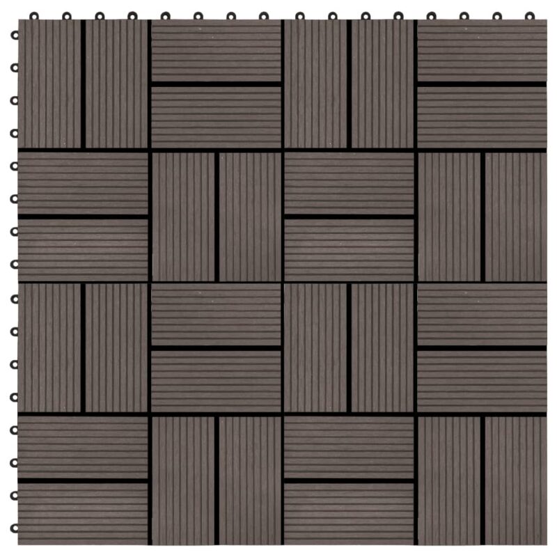 Sonata 11 бр декинг плочки, WPC, 30×30 см, 1 кв.м., тъмнокафяви Намаления и отстъпки ЧеренПетък 3