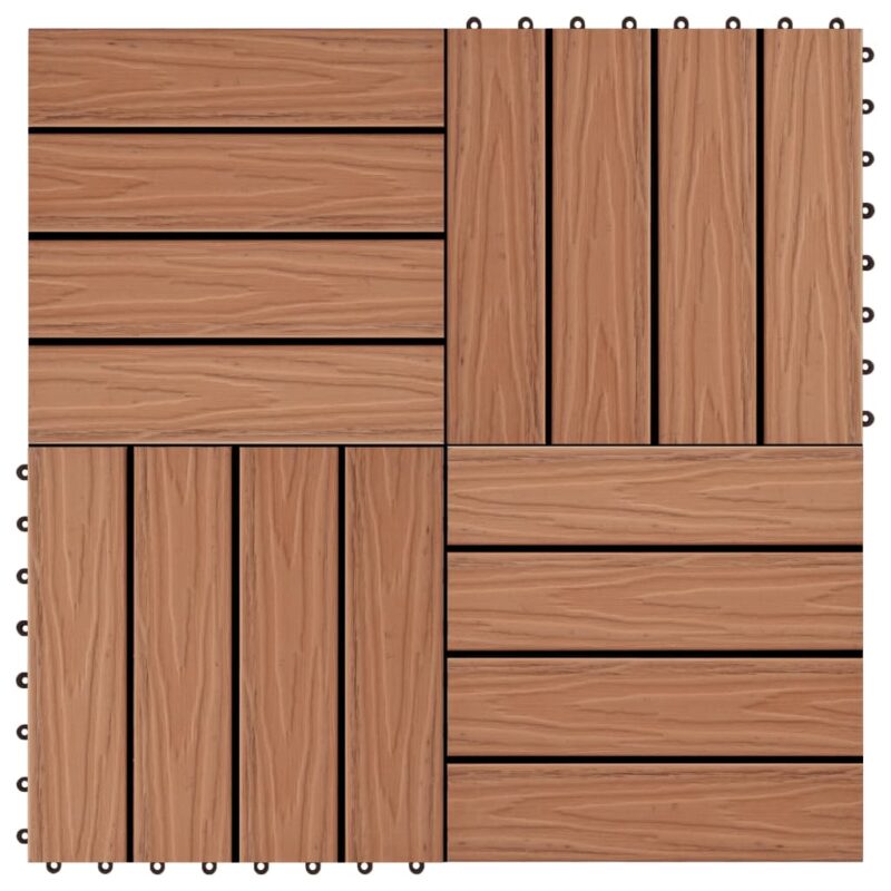Sonata WPC декинг плочки, релефни, 11 бр 30×30 см 1 кв.м. светлокафяви Намаления и отстъпки ЧеренПетък 3