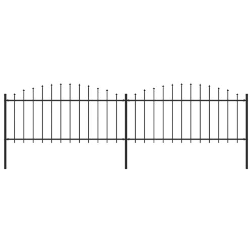 Sonata Градинска ограда с пики, стомана, (0,5-0,75)x3,4 м, черна Намаления и отстъпки ЧеренПетък