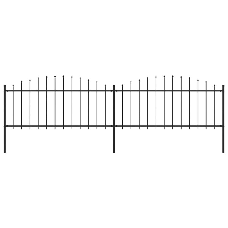 Sonata Градинска ограда с пики, стомана, (0,5-0,75)x3,4 м, черна Намаления и отстъпки ЧеренПетък 3