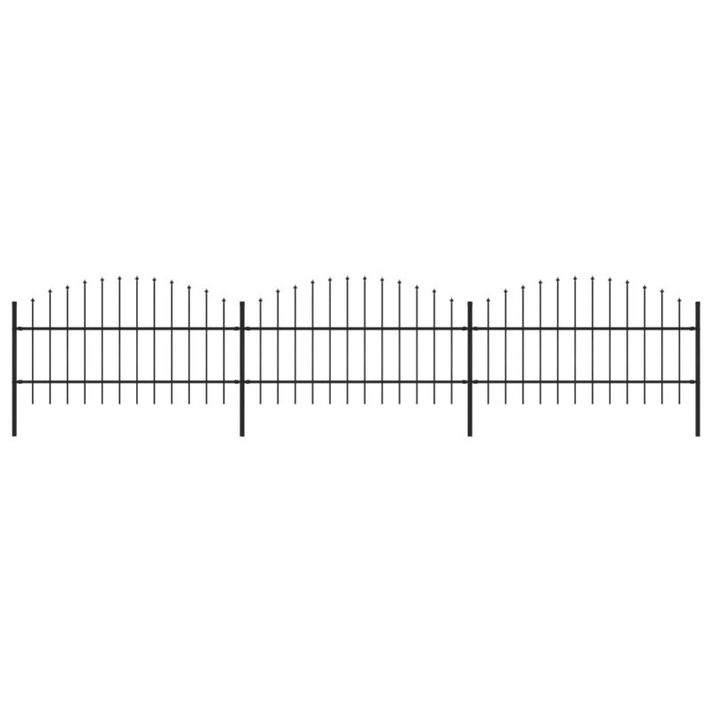 Sonata Градинска ограда с пики, стомана, (0,75-1)x5,1 м, черна Намаления и отстъпки ЧеренПетък 3