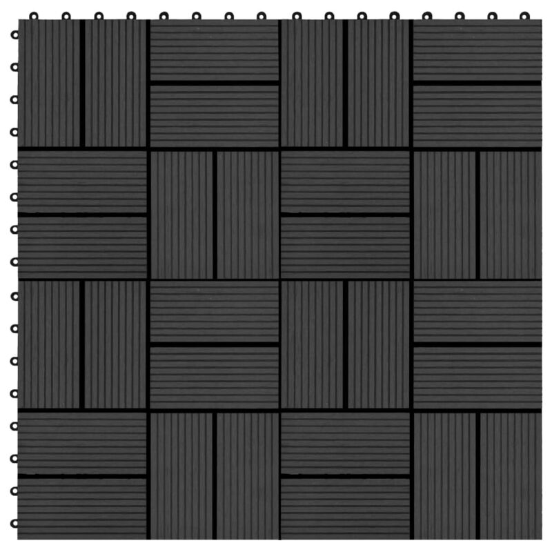 Sonata 22 бр декинг плочки, 30×30 см, 2 кв.м., WPC, черни Намаления и отстъпки ЧеренПетък 3