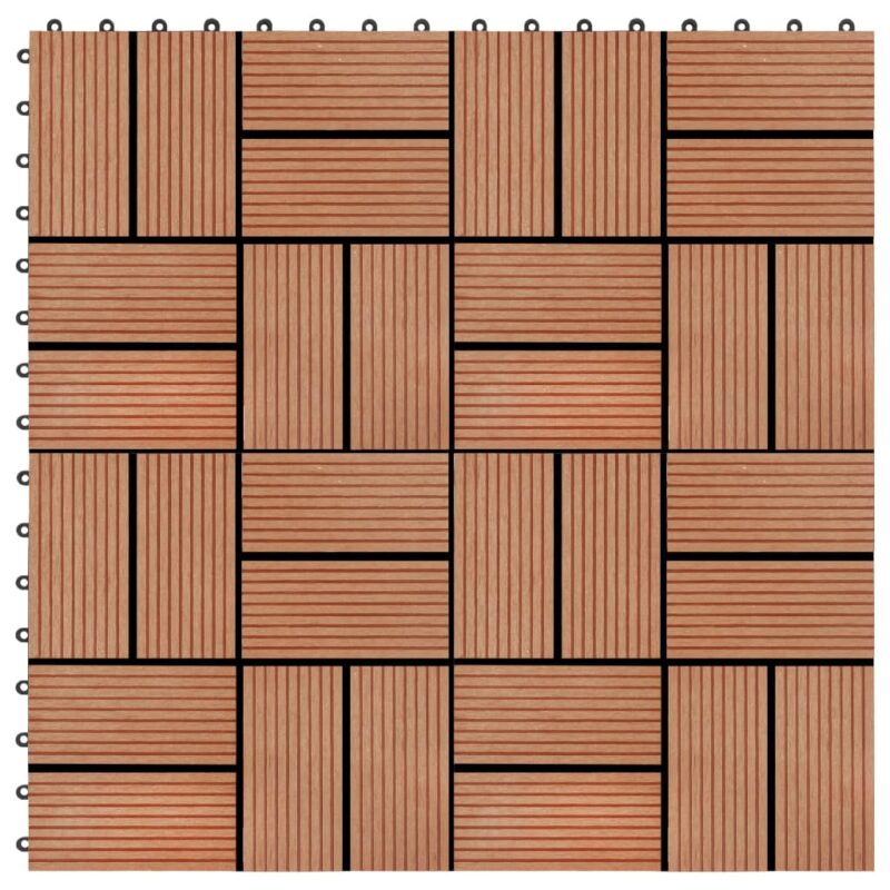 Sonata 22 бр декинг плочки, 30×30 см, 2 кв.м., WPC, тиков цвят Намаления и отстъпки ЧеренПетък 3